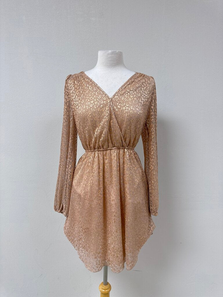 Scotch & Soda Rose Gold Metallic Mini Dress NWT
