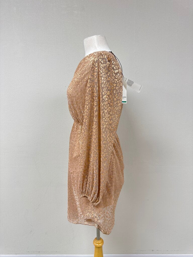 Scotch & Soda Rose Gold Metallic Mini Dress NWT