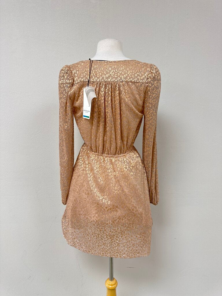 Scotch & Soda Rose Gold Metallic Mini Dress NWT