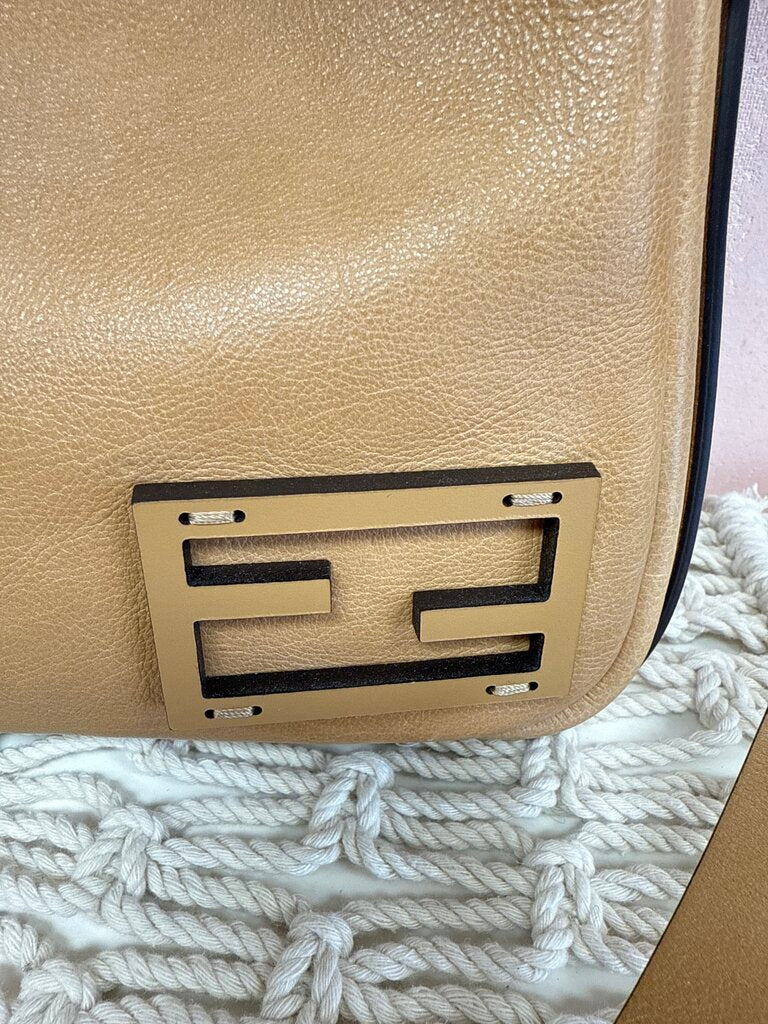 Fendi Tan Calf Leather Flap Bag (Orig $2850)