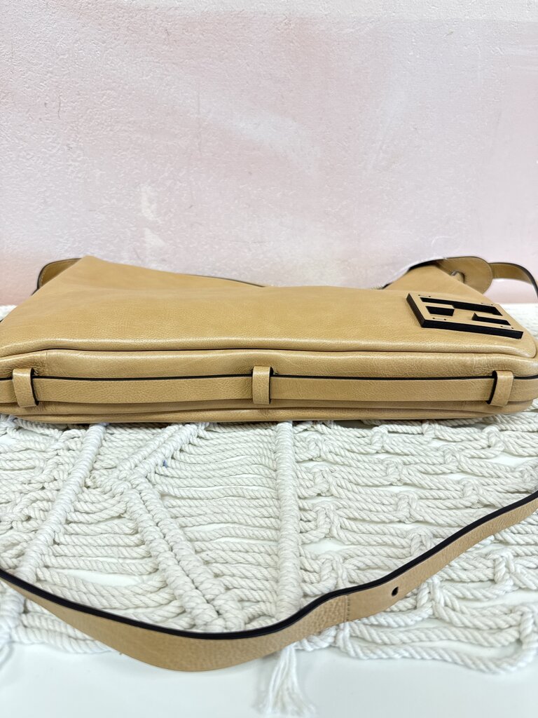 Fendi Tan Calf Leather Flap Bag (Orig $2850)
