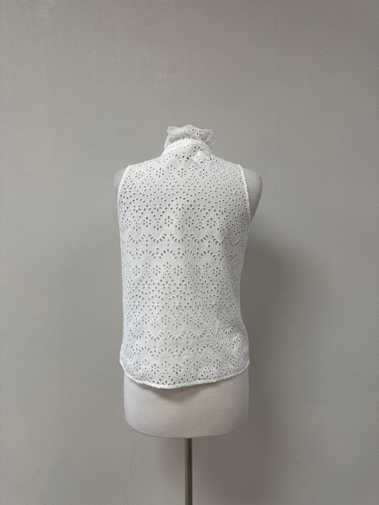 Sezane White Eyelet Blouse