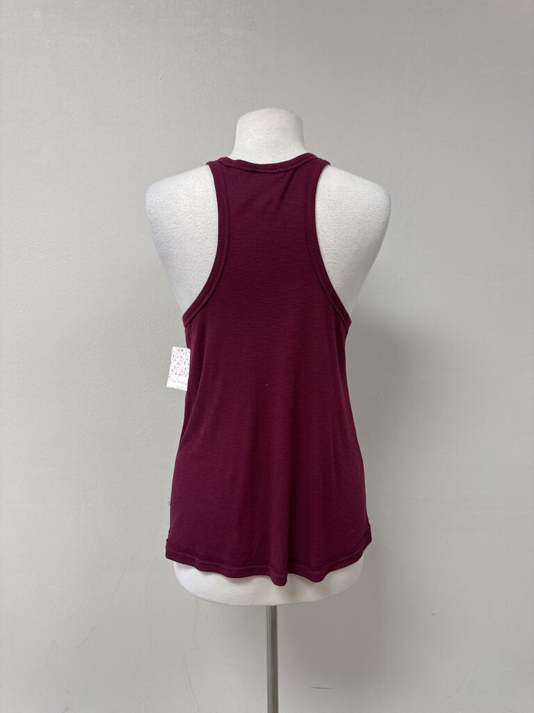 Free People Plum Ribbed Swing Tank NWT