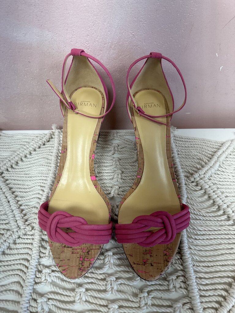 Birman Pink Suede Cork Wedge Sandal