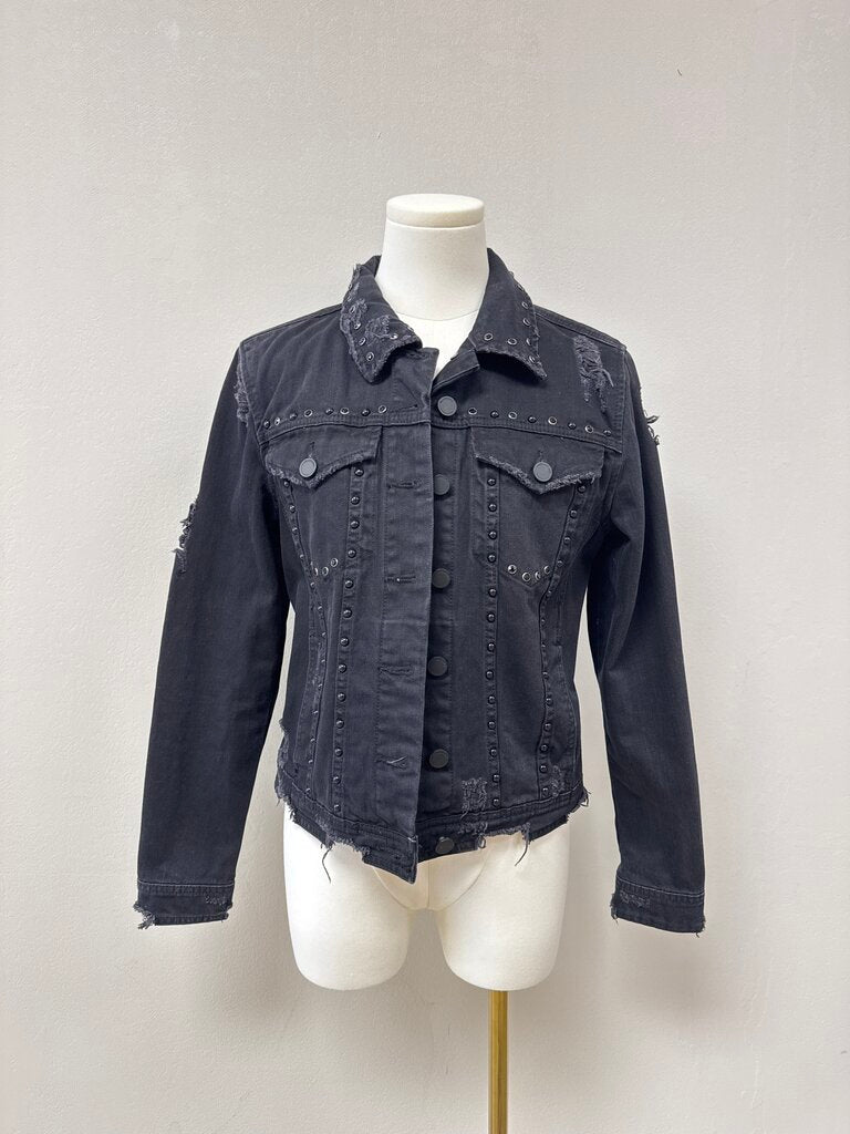 Blank NYC Black Denim Embellished Jacket