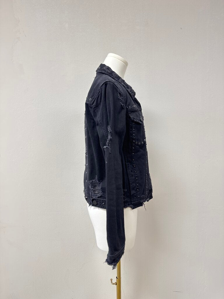 Blank NYC Black Denim Embellished Jacket