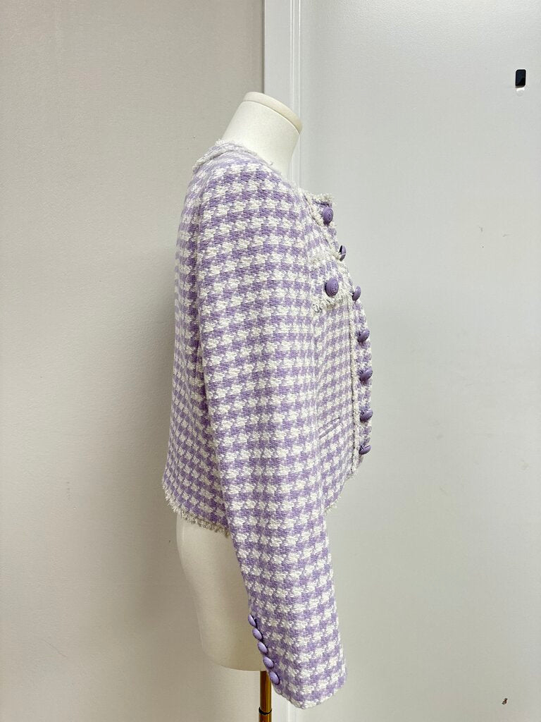 Generation Love Purple Houndstooth Tweed Jacket
