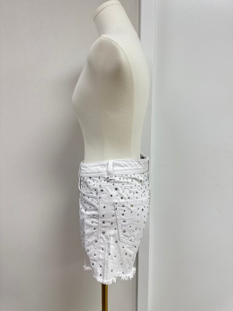 Philipp Plain White Crystal Hot Pants