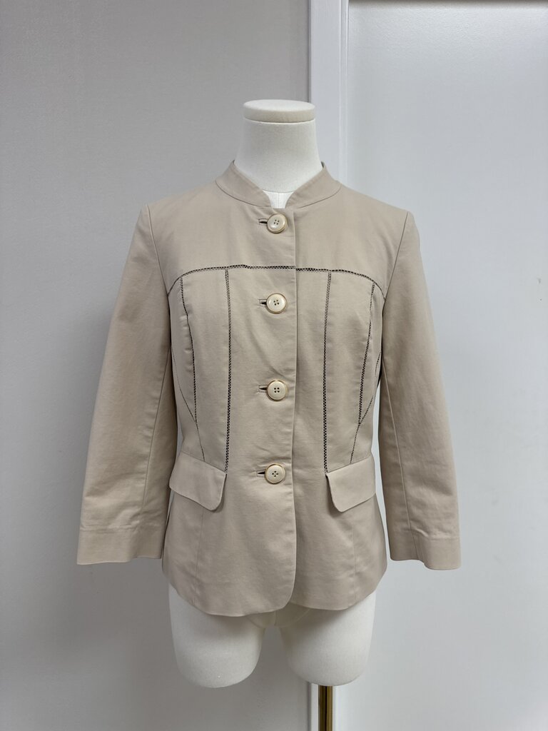 Lafayette 148 Tan Cropped Blazer