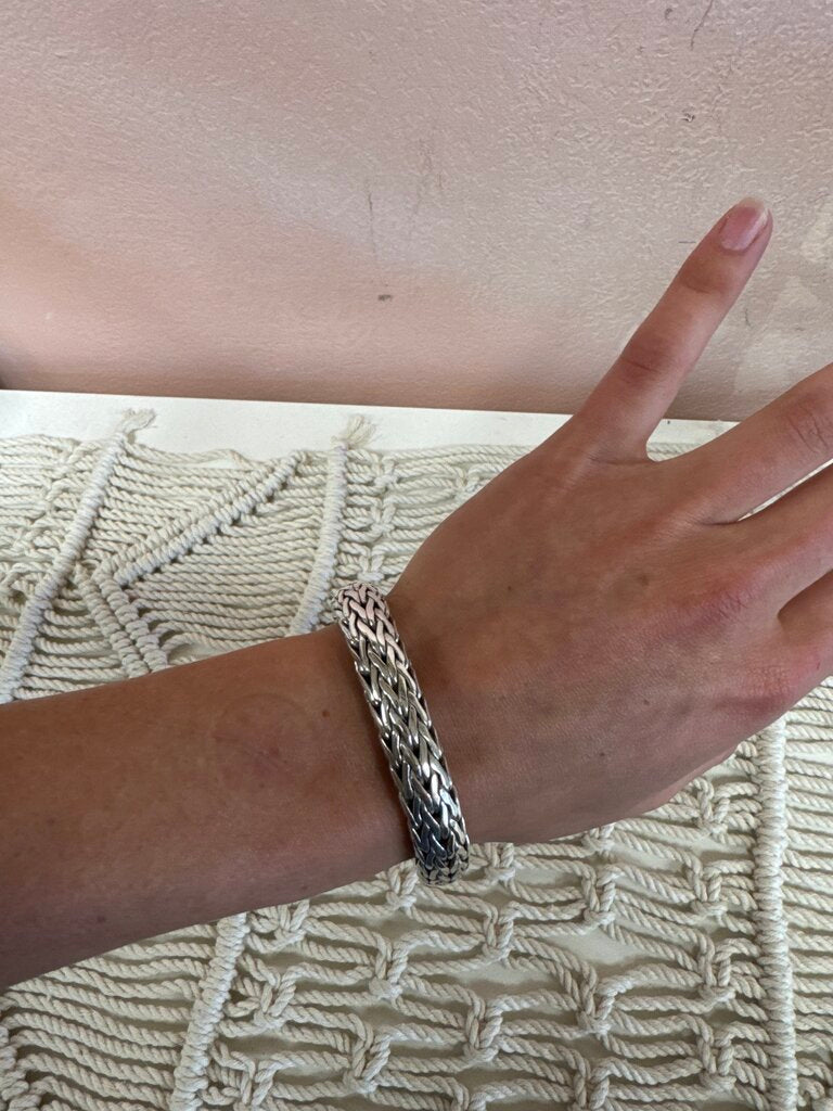 John Hardy Silver and Pave Diamond Icon Bracelet