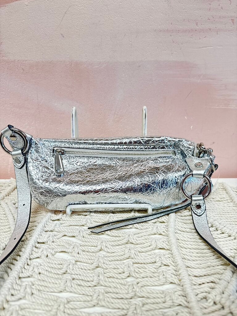 Rebecca Minkoff Silver Crinkle Belt Bag