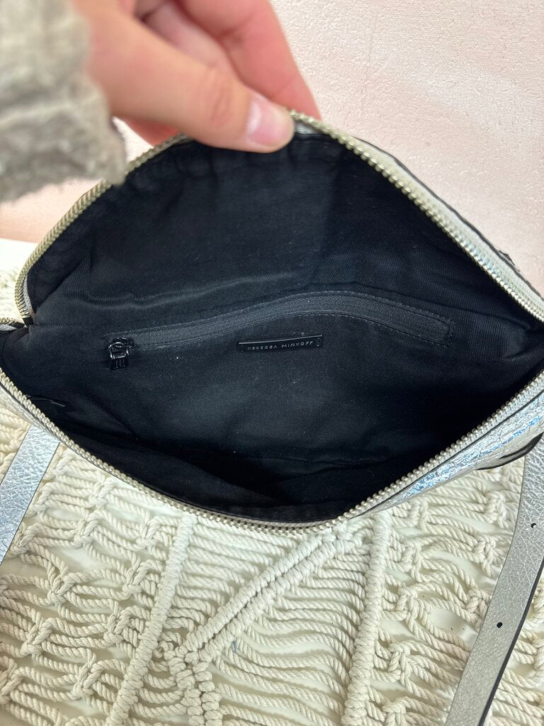 Rebecca Minkoff Silver Crinkle Belt Bag