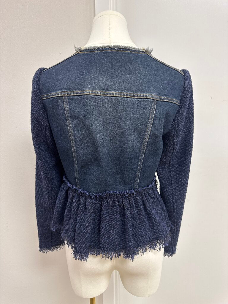 Rebecca Taylor Blue Denim and Tweed Jacket