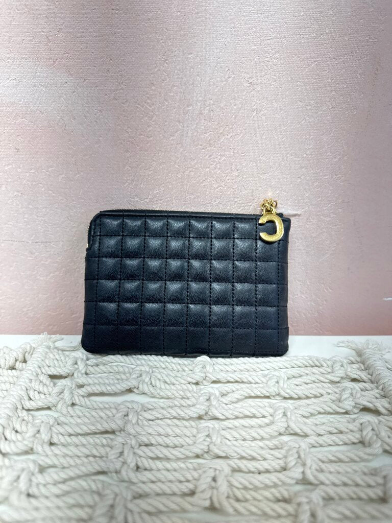Celine Black Leather Quilted Coin Purse