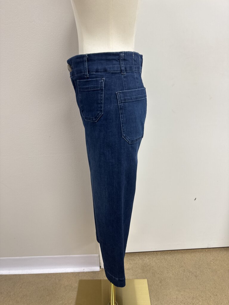 Pilcro Blue Denim WIde Leg Pocket Jean