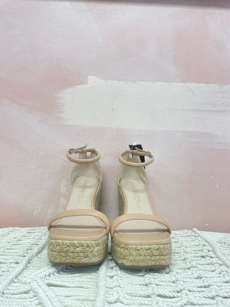 Stuart Weitzman Tan Espadrille Wedge Sandal