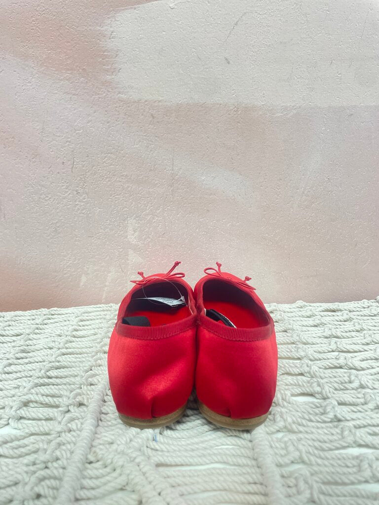 Miu Miu Red Satin Pointe Ballerina Shoe (Orig $1020)