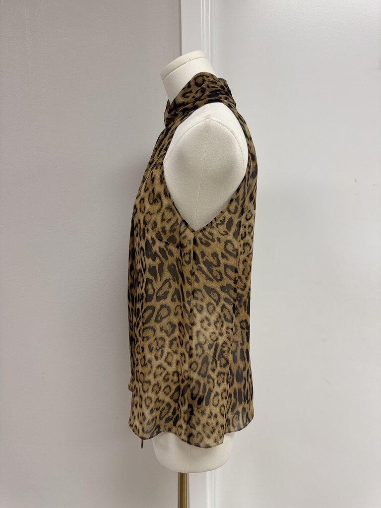 Nili Lotan Animal Print Sleeveless Blouse