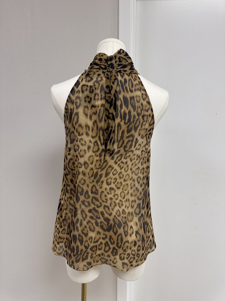 Nili Lotan Animal Print Sleeveless Blouse