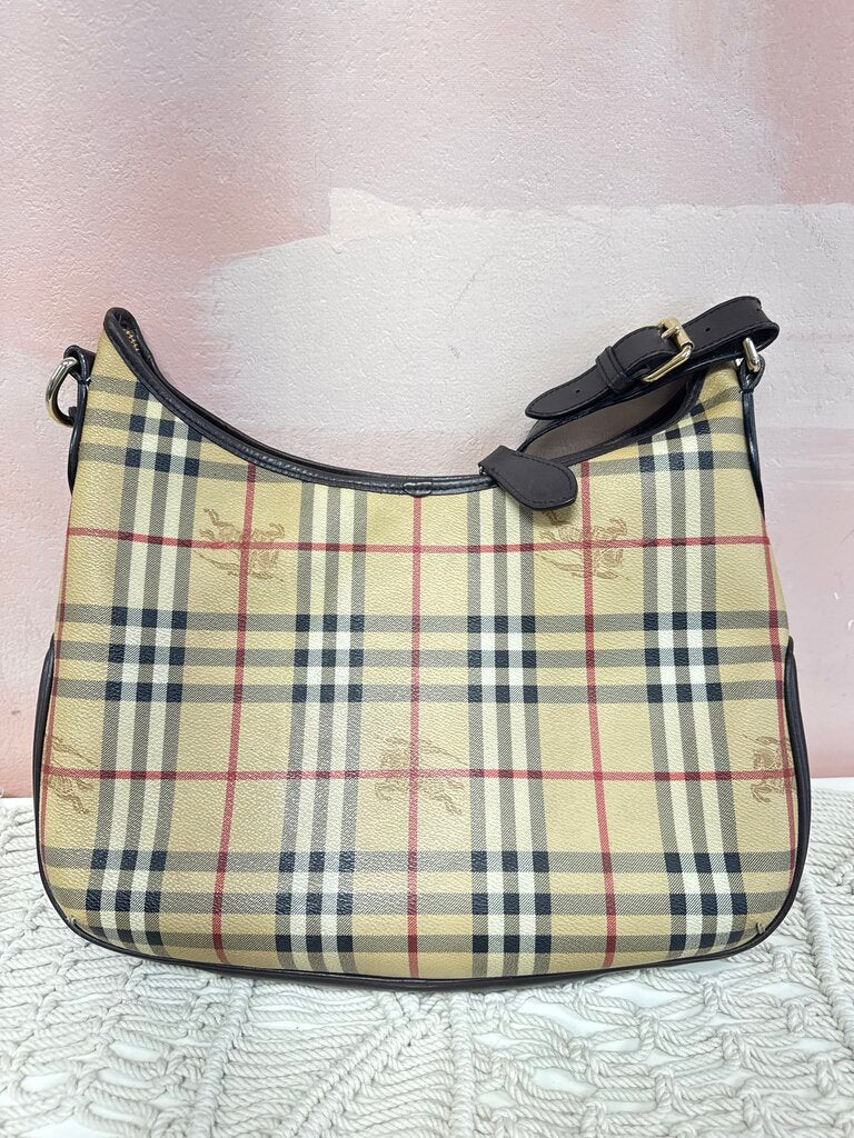 Burberry Haymarket Buckle Hobo