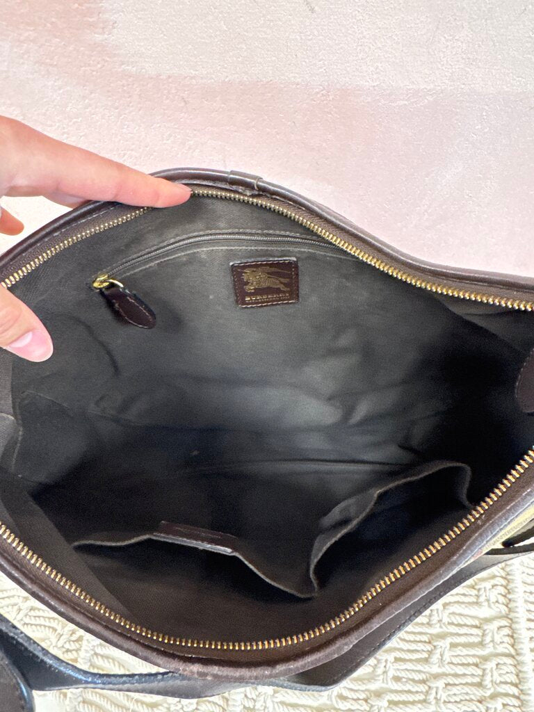Burberry Haymarket Buckle Hobo