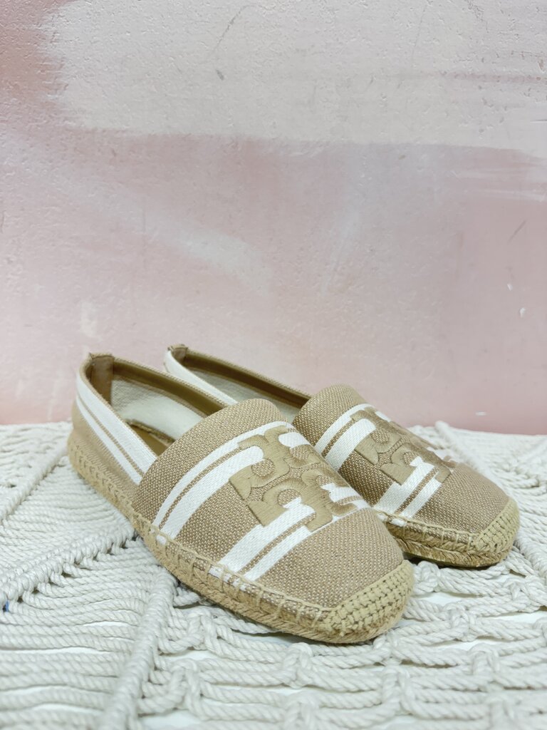 Tory Burch Tan Canvas Espadrilles