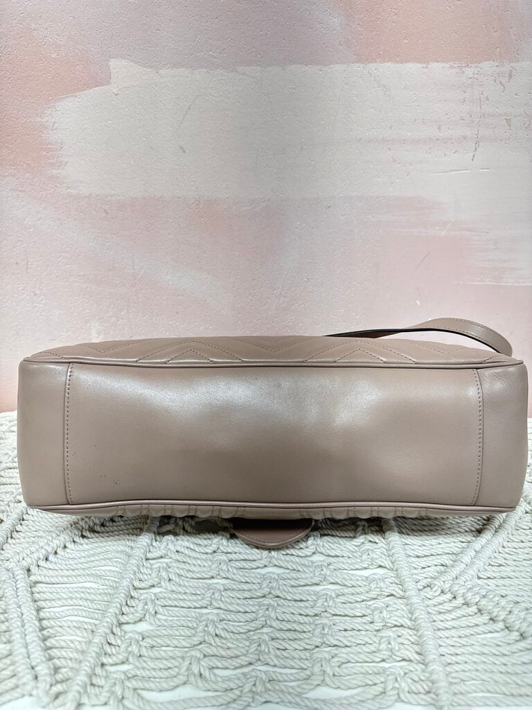 Gucci Tan Double G Marmont Large Flap Shoulder Bag