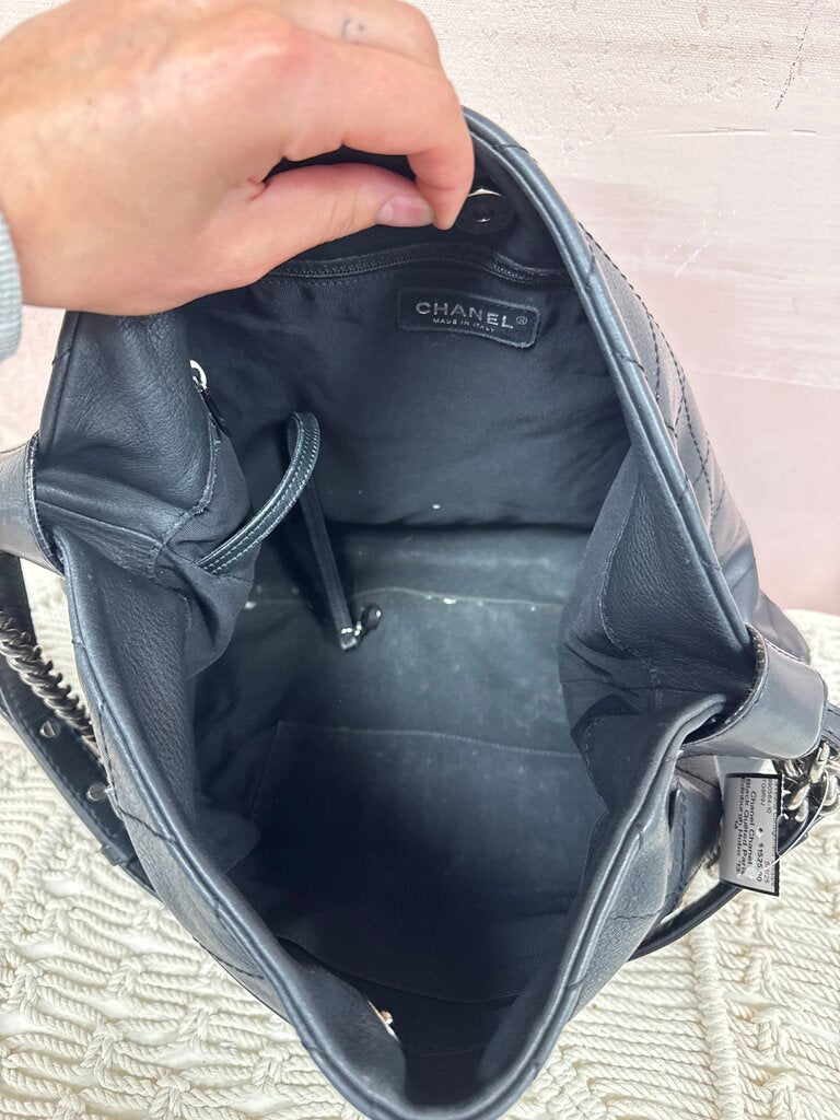Chanel Black Quilted Paris Edinburgh Hobo '13-14