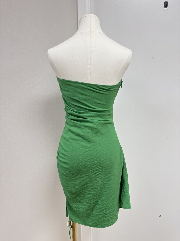 Sndys. Green Ruched Mini Dress NWT