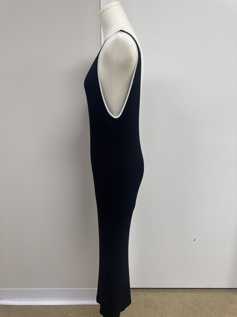 Staud Black Ribbed Tank Maxi Dress