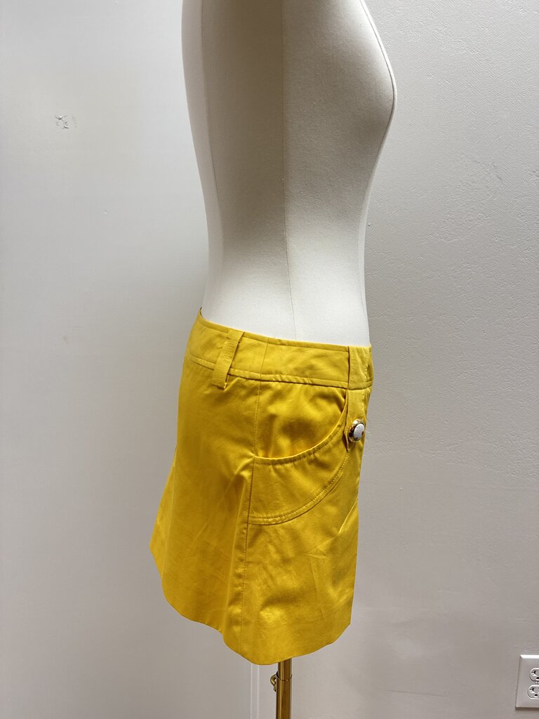 Dolce & Gabbana Yellow Box Pleat Mini Skirt NWT