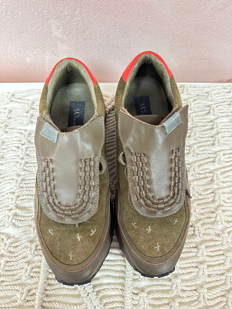 Y's Olive Suede Sneake w/ Removable Kilt