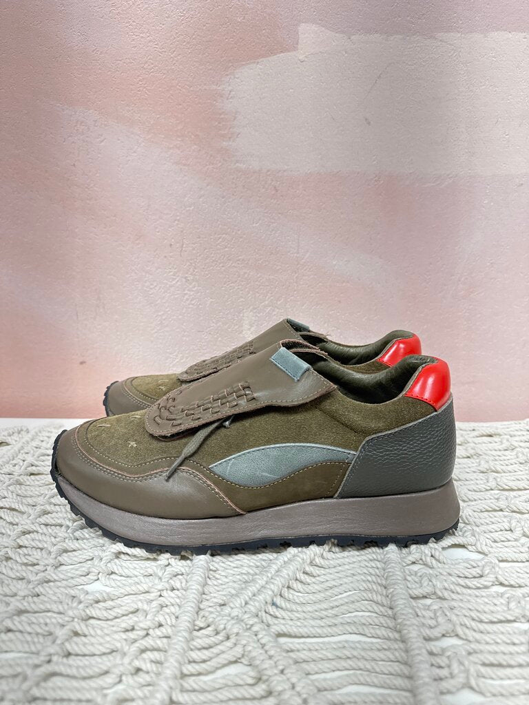 Y's Olive Suede Sneake w/ Removable Kilt