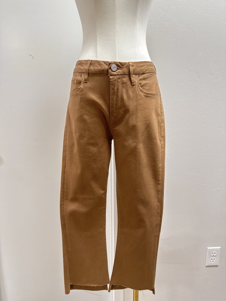 Frame Tan Coated Straight Leg Jean