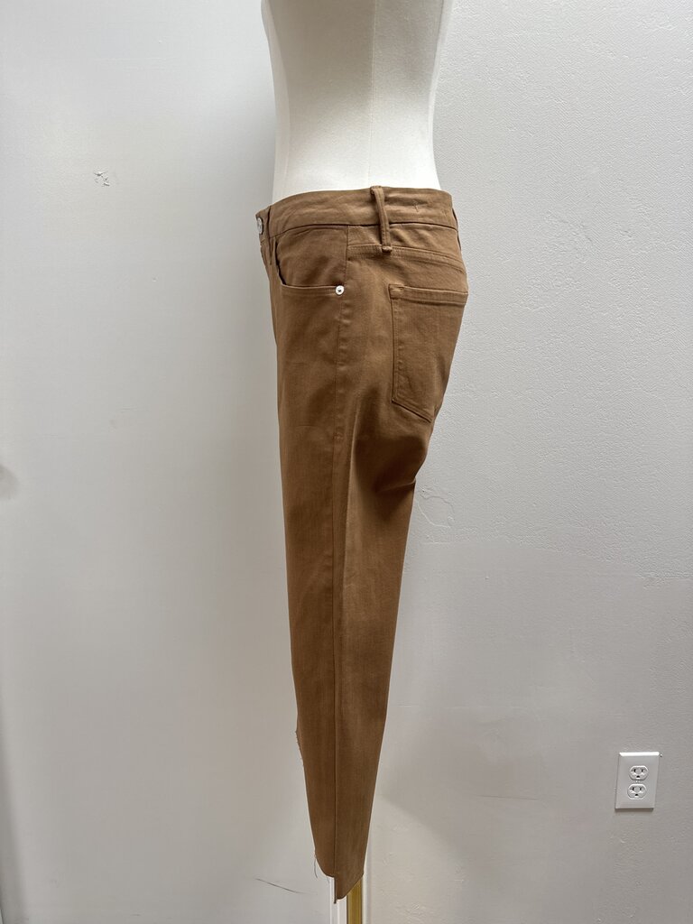 Frame Tan Coated Straight Leg Jean