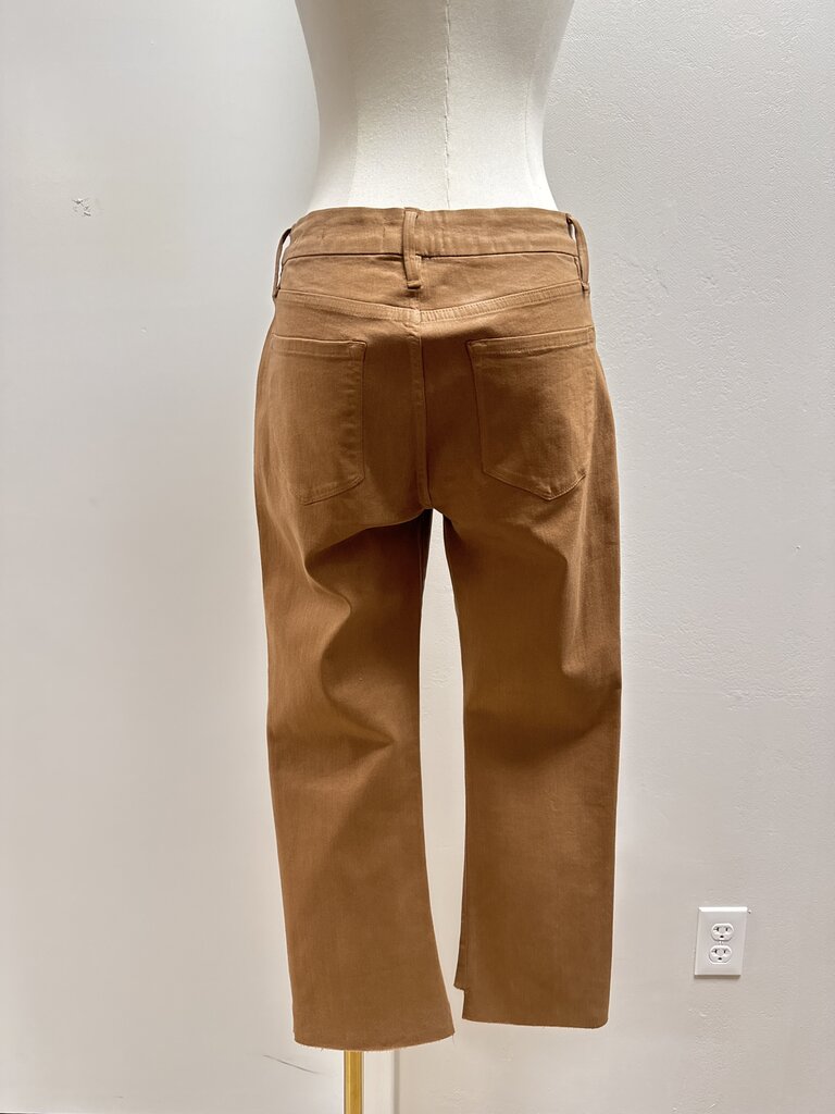 Frame Tan Coated Straight Leg Jean