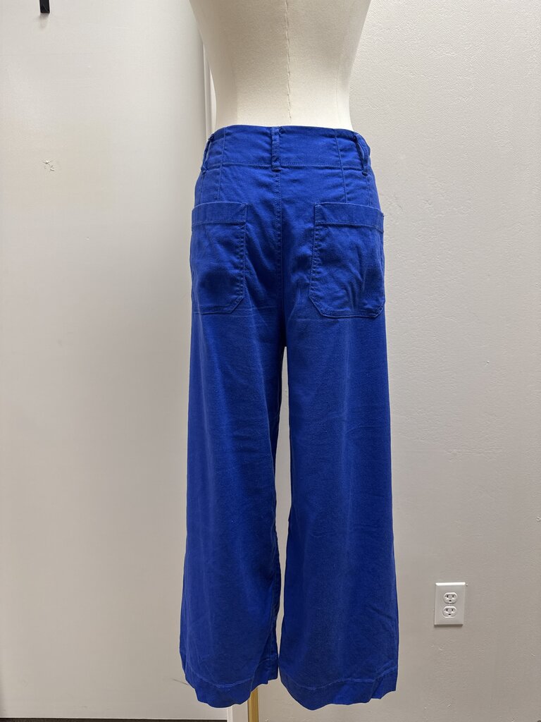 Maeve Cobalt Wide Leg Cotton Pant