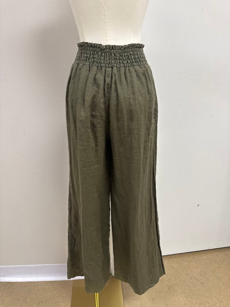 Sanctuary Olive Linen Pull On Pant