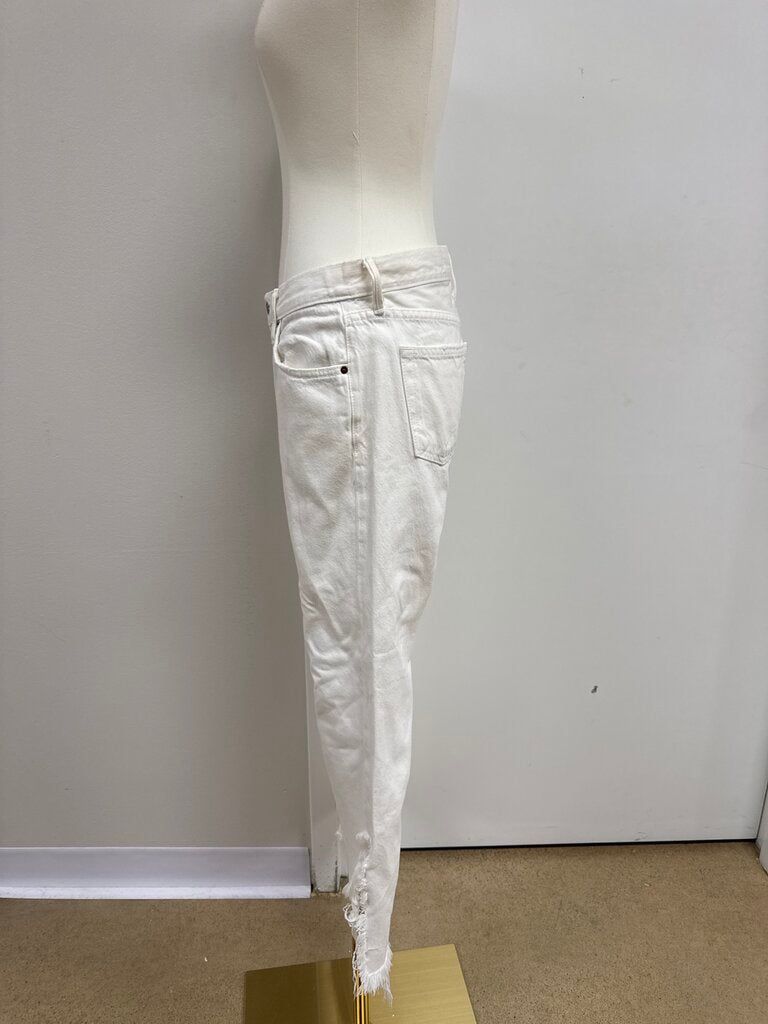 GRLFRND White Raw Hem Jean