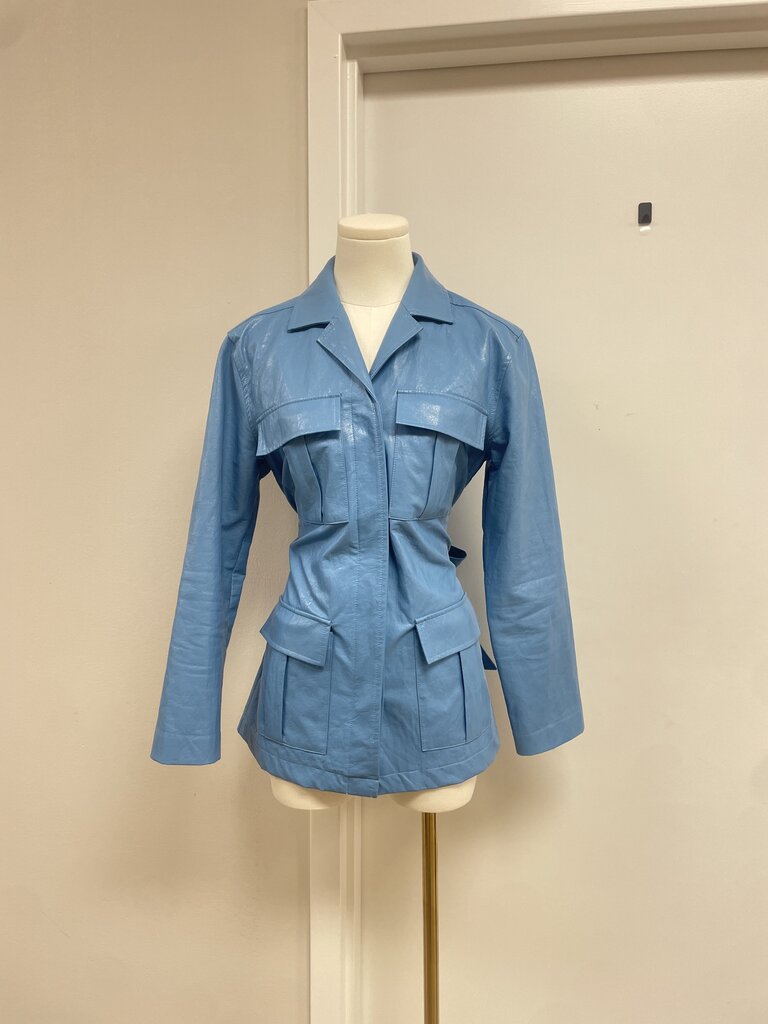 Rails Blue Faux Leather Trench