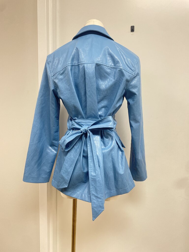 Rails Blue Faux Leather Trench