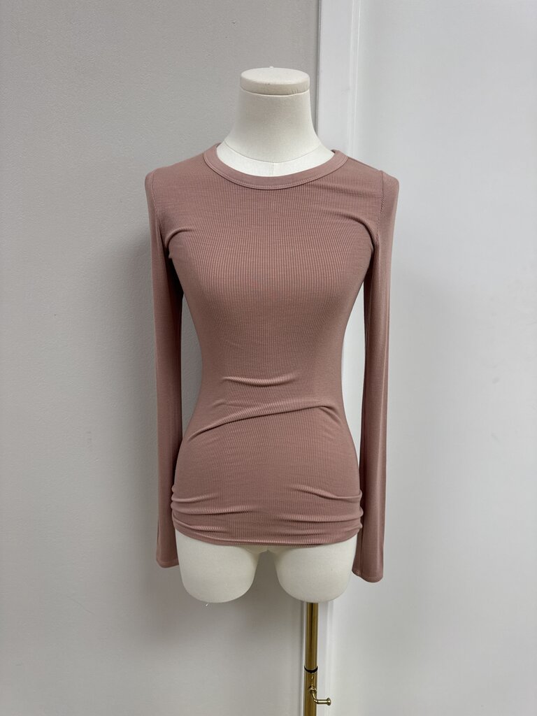 Enza Costa Mauve Ribbed Top