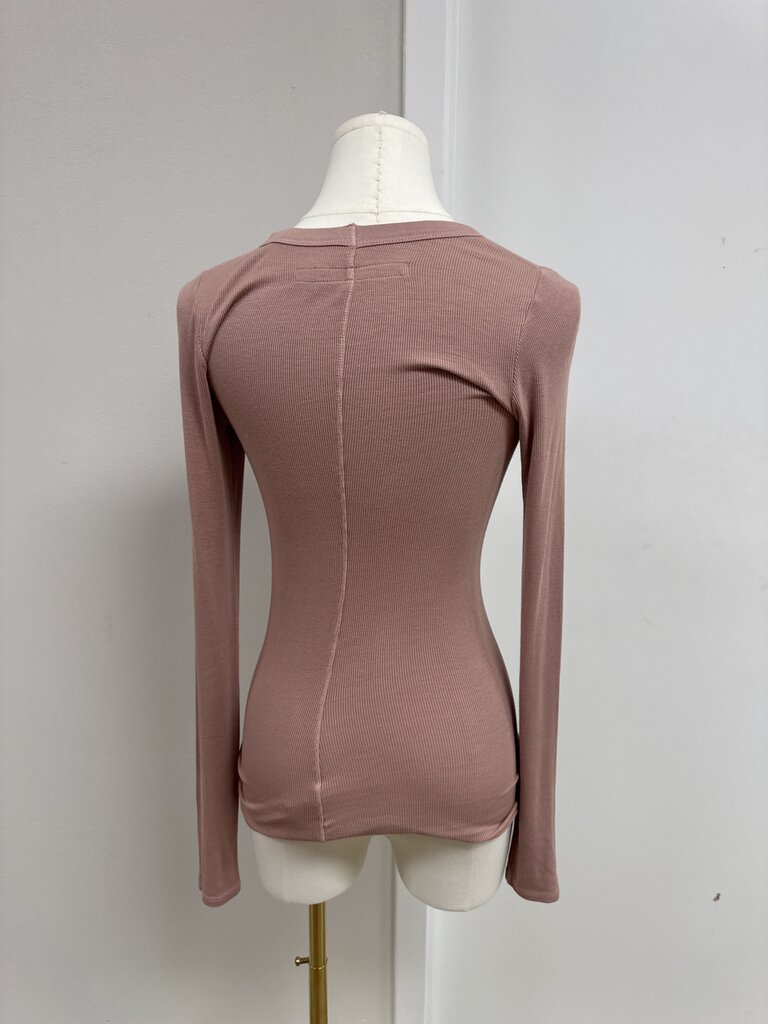 Enza Costa Mauve Ribbed Top