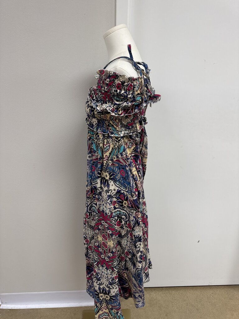 Anthropologie Blue Floral Criss Cross Maxi Dress NWT