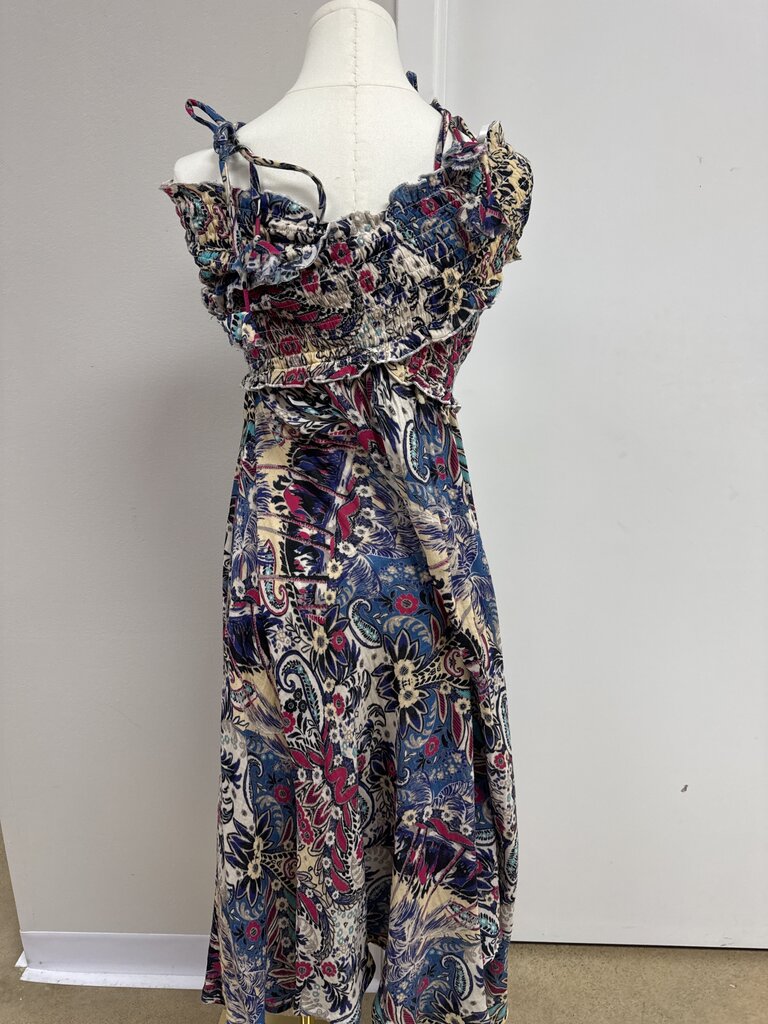 Anthropologie Blue Floral Criss Cross Maxi Dress NWT