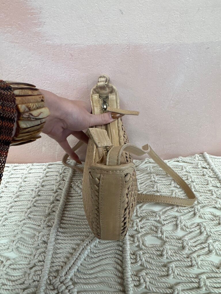 Bembien Tan Woven Shoulder Bag