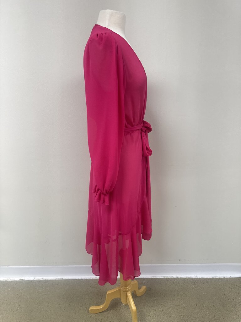 LPA Fuchsia Sheer Wrap Dress