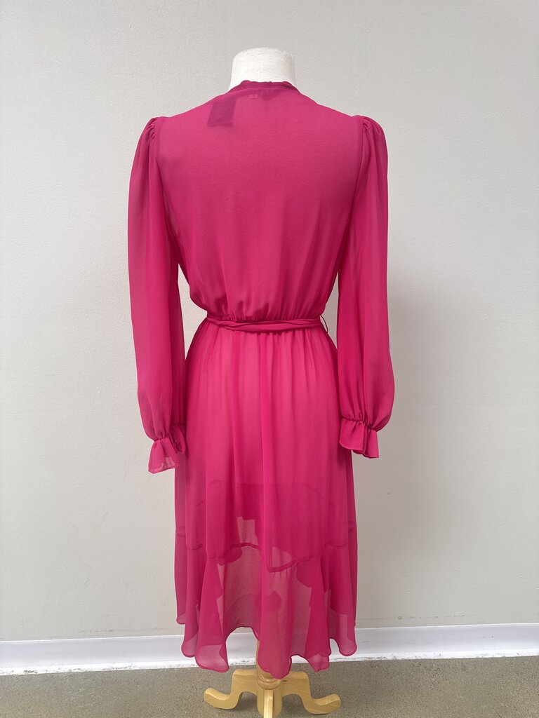 LPA Fuchsia Sheer Wrap Dress