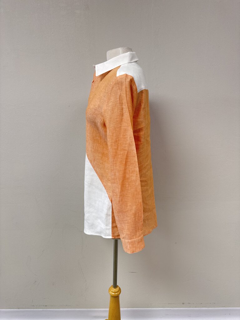 Poeta Multi Block Linen Button Up