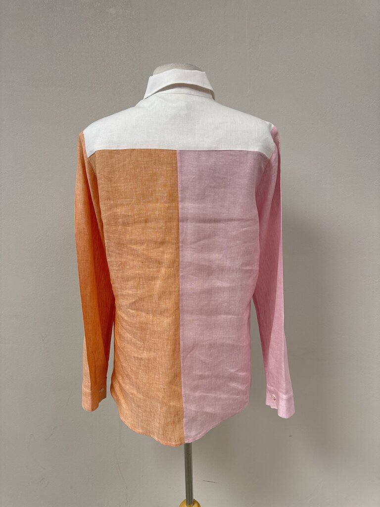 Poeta Multi Block Linen Button Up